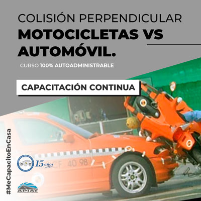 Colisión perpendicular motocicletas vs automóvil